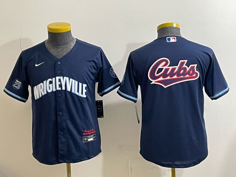 Youth 2026 Chicago Cubs Blank Drak Blue City Edition Nike MLB Jersey style 009->youth mlb jersey->Youth Jersey